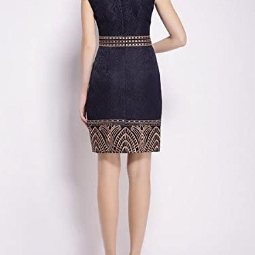 Navy Women Embroidered Mini Dress  (NWT) - Picture 3 of 16